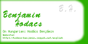 benjamin hodacs business card