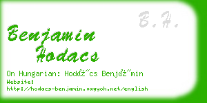 benjamin hodacs business card